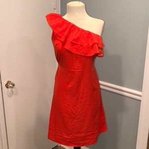 Banana Republic orange one shoulder dress